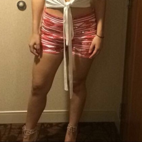 Ya Ya & Co. Glittery Salmon Shorts - Picture 2 of 7